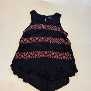 LUCKY Brand Blue Embroidered Tank Top Blouse S
